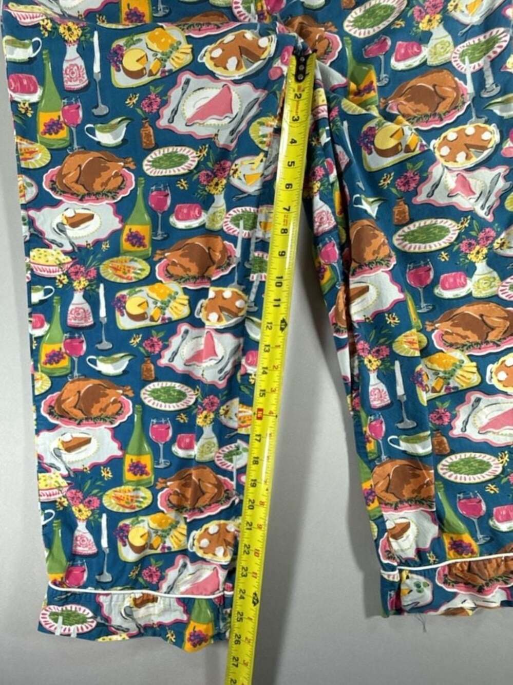 Printfresh x Anthropologie Festive Feast Thanksgiving Dinner Long Sleeve Pajama - Picture 11 of 16